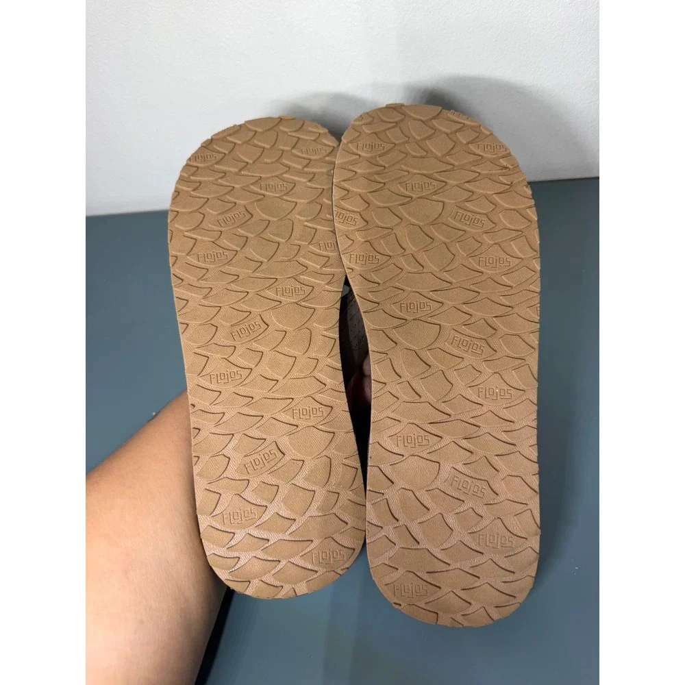 Flojos Men's Flip Flop Sandals Brown Casual Thong Beach Shoes Size 11 NWOTS